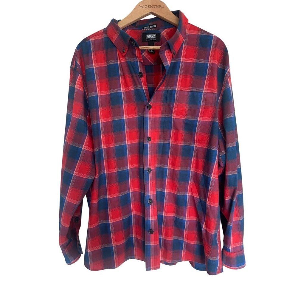 Alaskan Hardgear Duluth Trading Shirt Mens XL Relaxed Fit Plaid Untucked Wool